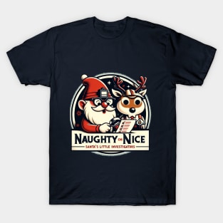 Naughty or Nice Detectives - Gnome and Reindeer T-Shirt